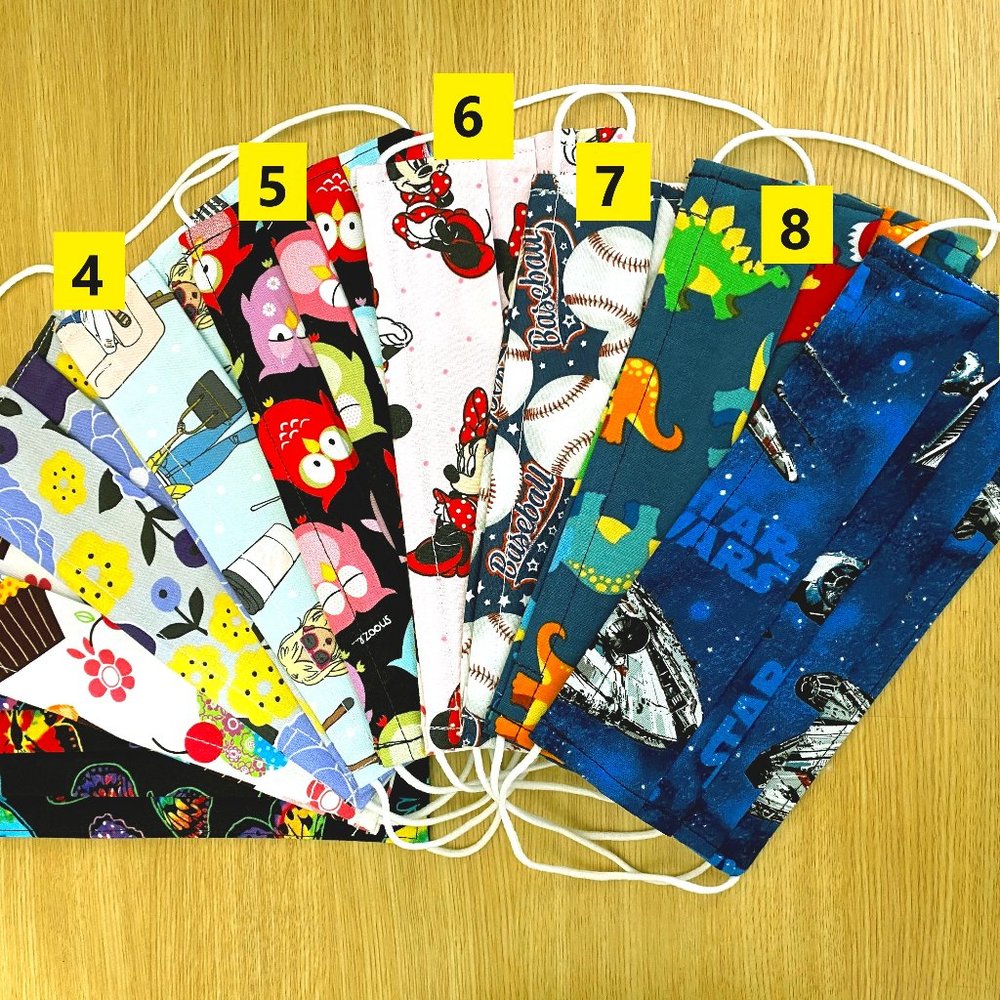 Face Masks, triple layer, filter pocket, nose wire